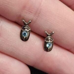 Sterling silver bug earrings